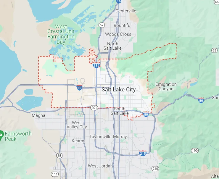Map of the Salt Lake City area served by Handy's